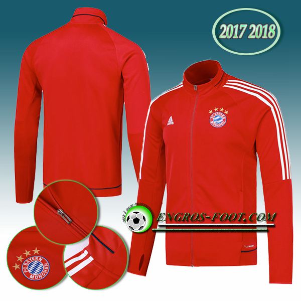 Engros-foot: Veste Foot Bayern Munich Rouge 2017-2018 Thailande