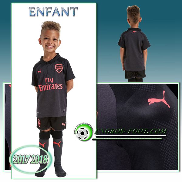 Engros-foot: Ensemble Maillot Foot Arsenal Enfant Third 2017 2018 Gris Thailande