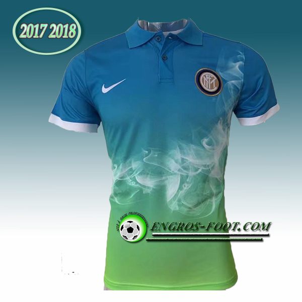 Engros-foot: Polo Inter Milan Bleu/Vert Camouflage 2017-2018 Thailande