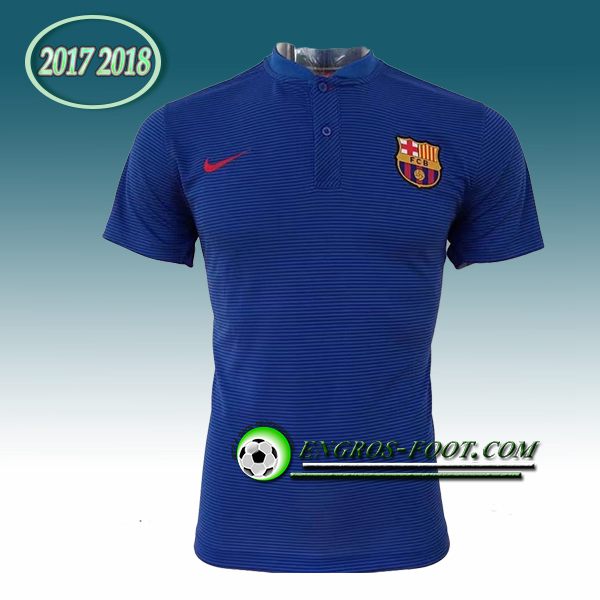 Engros-foot: Polo FC Barcelone Bleu Marine Lignes 2017-2018 Thailande