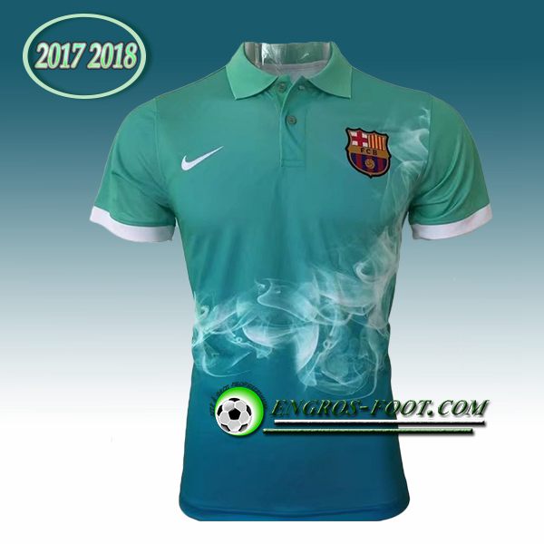 Engros-foot: Polo FC Barcelone Vert/Bleu 2017-2018 Thailande