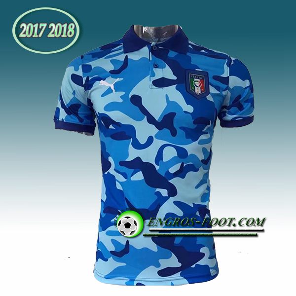 Engros-foot: Polo Italie Bleu Clair/Gris 2017-2018 Thailande