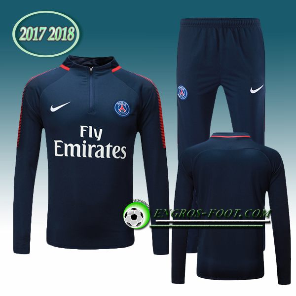 Engros-foot: Survetement Foot PSG Bleu Marine Ensemble 2017-2018 Thailande