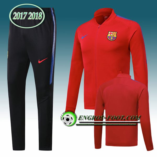 Engros-foot: Survetement Foot FC Barcelone Rouge Ensemble 2017-2018 | Veste entrainement foot Thailande