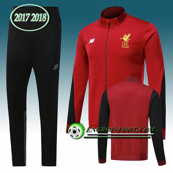 Engros-foot: Survetement Foot FC Liverpool Rouge Ensemble 2017-2018 | Veste club foot Thailande