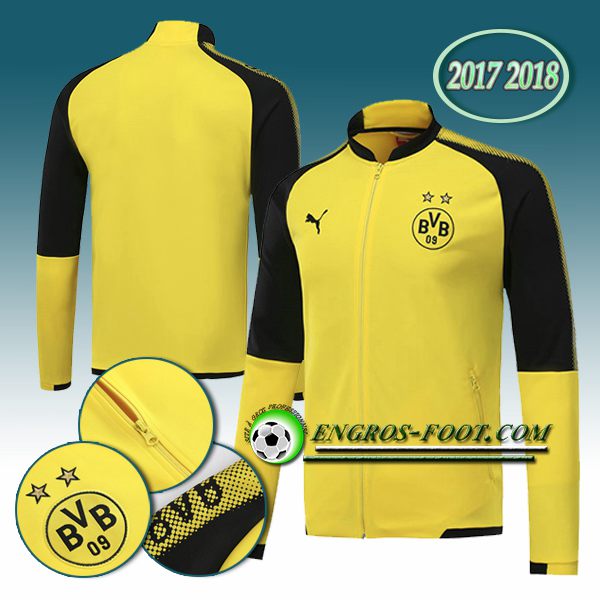 Engros-foot: Veste Foot Dortmund BVB Jaune/Noir 2017-2018 Thailande