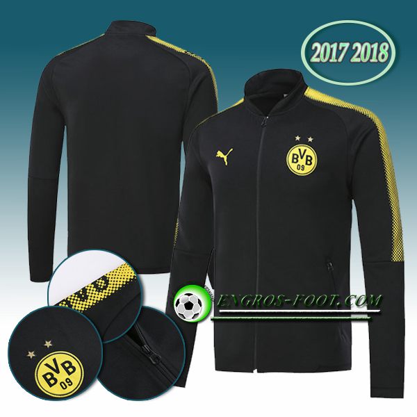 Engros-foot: Veste Foot Dortmund BVB Noir 2017-2018 Thailande