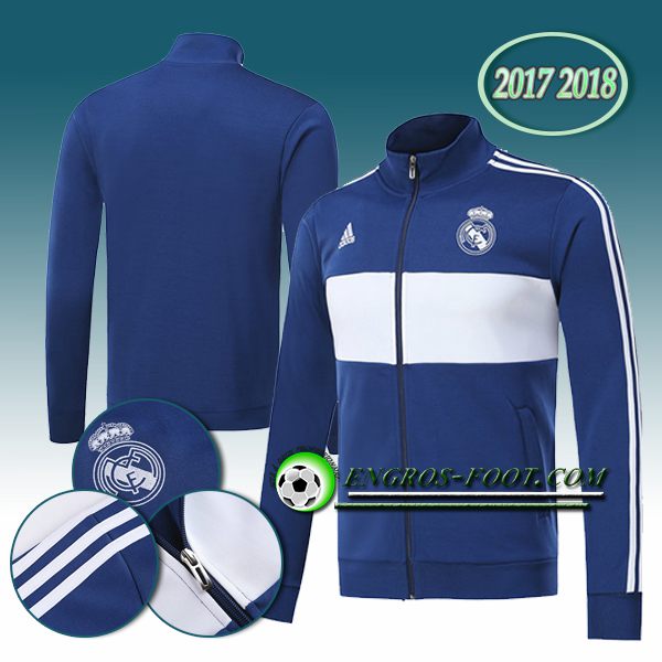 Engros-foot: Veste Foot Real Madrid Bleu 2017-2018 Thailande