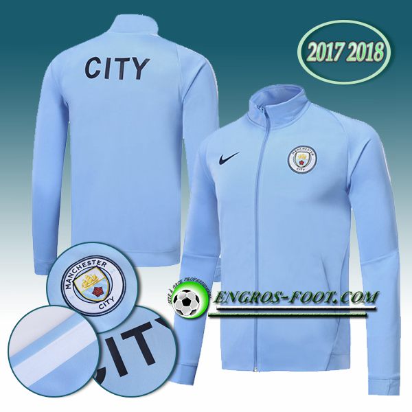 Engros-foot: Veste Foot Manchester City Bleu Clair 2017-2018 Thailande