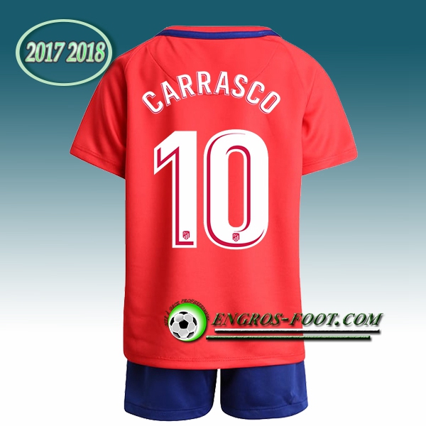 Engros-foot: Ensemble Maillot Foot Atletico Madrid Enfant CARRASCO 10 Domicile 2017 2018 Rouge/Blanc Thailande