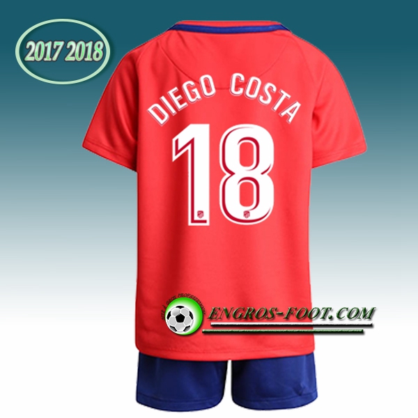 Engros-foot: Ensemble Maillot Foot Atletico Madrid Enfant DIEGO COSTA 18 Domicile 2017 2018 Rouge/Blanc Thailande