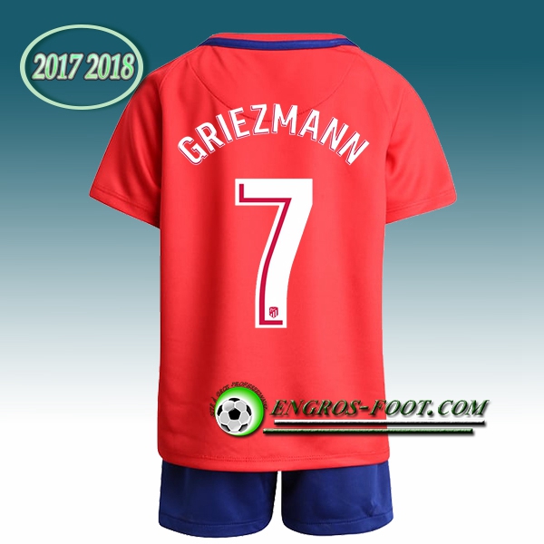 Engros-foot: Ensemble Maillot Foot Atletico Madrid Enfant GRIEZMANN 7 Domicile 2017 2018 Rouge/Blanc Thailande