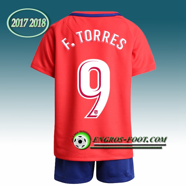 Engros-foot: Ensemble Maillot Foot Atletico Madrid Enfant T.TORRES 9 Domicile 2017 2018 Rouge/Blanc Thailande