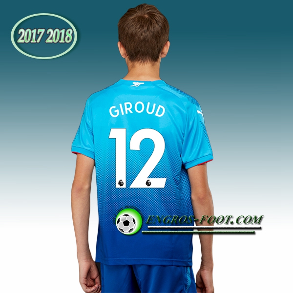 Engros-foot: Ensemble Maillot Foot Arsenal Enfant GIROUD 12 Exterieur 2017 2018 Bleu Thailande