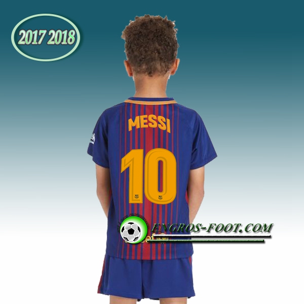 Engros-foot: Ensemble Maillot Foot FC Barcelone Enfant Messi 10 Domicile 2017 2018 Rouge/Bleu Thailande