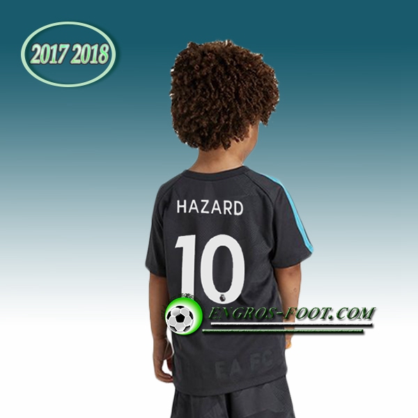 Engros-foot: Ensemble Maillot Foot FC Chelsea Enfant HAZARD 10 Third 2017 2018 Noir Thailande