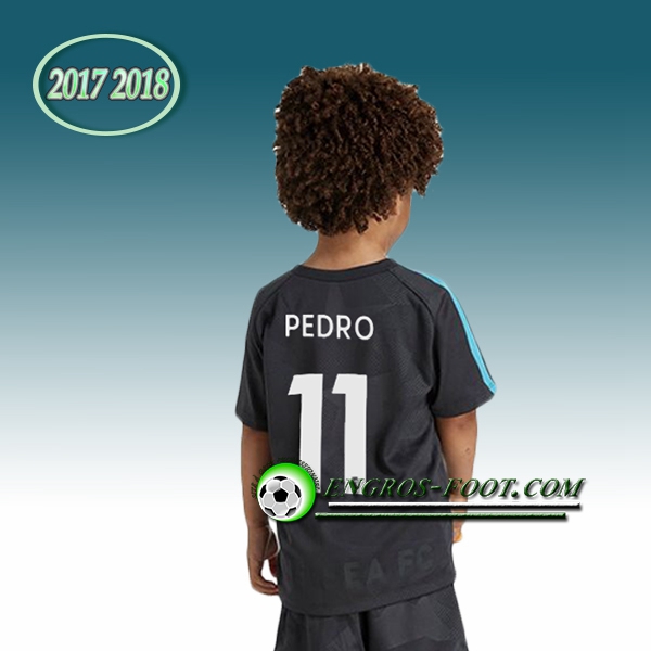 Engros-foot: Ensemble Maillot Foot FC Chelsea Enfant PEDRO 11 Third 2017 2018 Noir Thailande