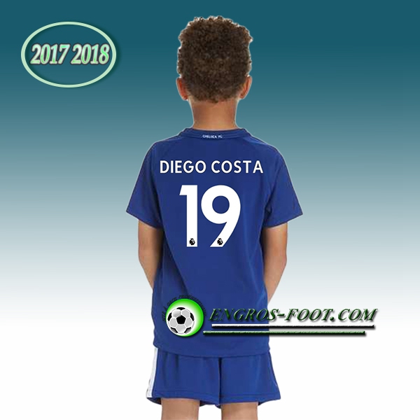 Engros-foot: Ensemble Maillot Foot FC Chelsea Enfant DIEGO COSTA 19 Domicile 2017 2018 Bleu Thailande