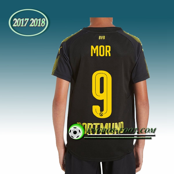 Engros-foot: Ensemble Maillot Foot Dortmund BVB Enfant MOR 9 Exterieur 2017 2018 Noir Thailande