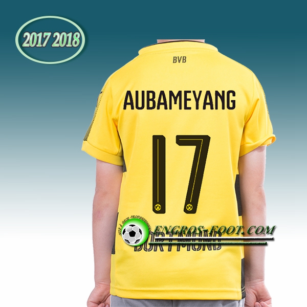 Engros-foot: Ensemble Maillot Foot Dortmund BVB Enfant Aubameyang 17 Domicile 2017 2018 Jaune Thailande