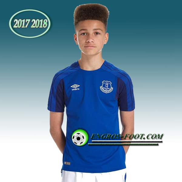 Engros-foot: Ensemble Maillot Foot FC Everton Enfant Domicile 2017 2018 Bleu Thailande