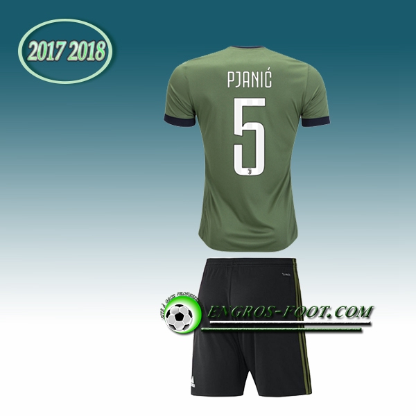 Engros-foot: Ensemble Maillot Foot Juventus Enfant Pjanic 5 Third 2017 2018 Vert Thailande