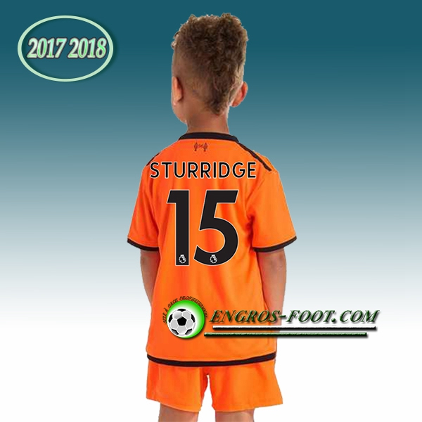 Engros-foot: Ensemble Maillot Foot Liverpool Enfant STURRIDGE 15 Third 2017 2018 Orange Thailande