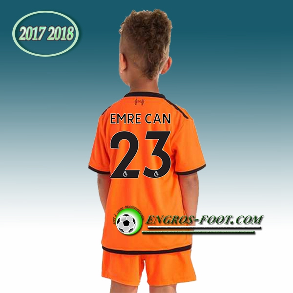 Engros-foot: Ensemble Maillot Foot Liverpool Enfant EMRE CAN 23 Third 2017 2018 Orange Thailande