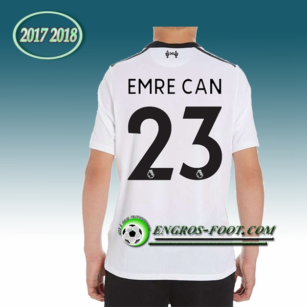 Engros-foot: Ensemble Maillot Foot Liverpool Enfant EMRE CAN 23 Exterieur 2017 2018 Blanc Thailande