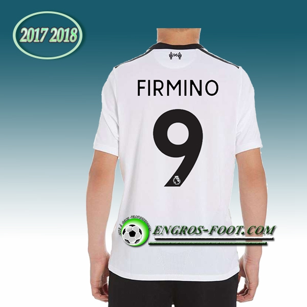 Engros-foot: Ensemble Maillot Foot Liverpool Enfant FIRMINO 9 Exterieur 2017 2018 Blanc Thailande