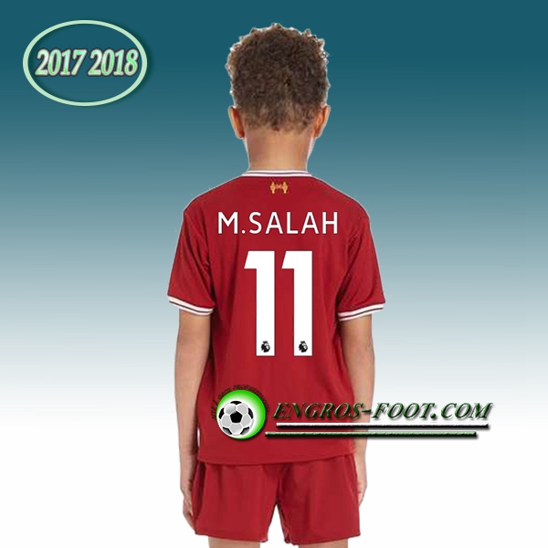 Engros-foot: Ensemble Maillot Foot Liverpool Enfant M.SALAH 11 Domicile 2017 2018 Rouge Thailande