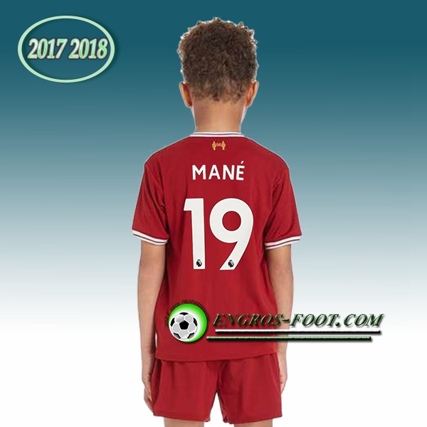 Engros-foot: Ensemble Maillot Foot Liverpool Enfant MANé 19 Domicile 2017 2018 Rouge Thailande