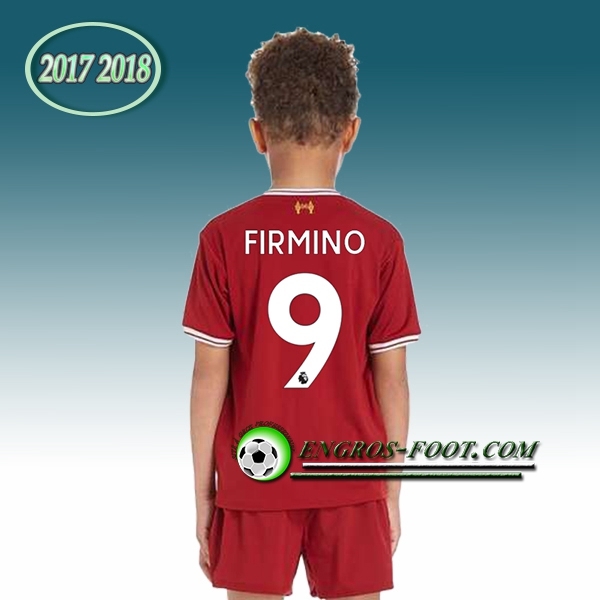 Engros-foot: Ensemble Maillot Foot Liverpool Enfant FIRMINO 9 Domicile 2017 2018 Rouge Thailande