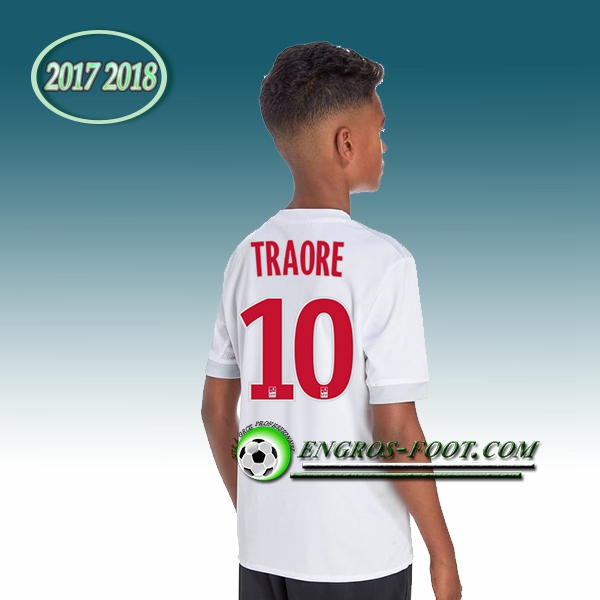 Engros-foot: Ensemble Maillot Foot Olympique Lyon OL Enfant TRAORE 10 Domicile 2017 2018 Blanc Thailande