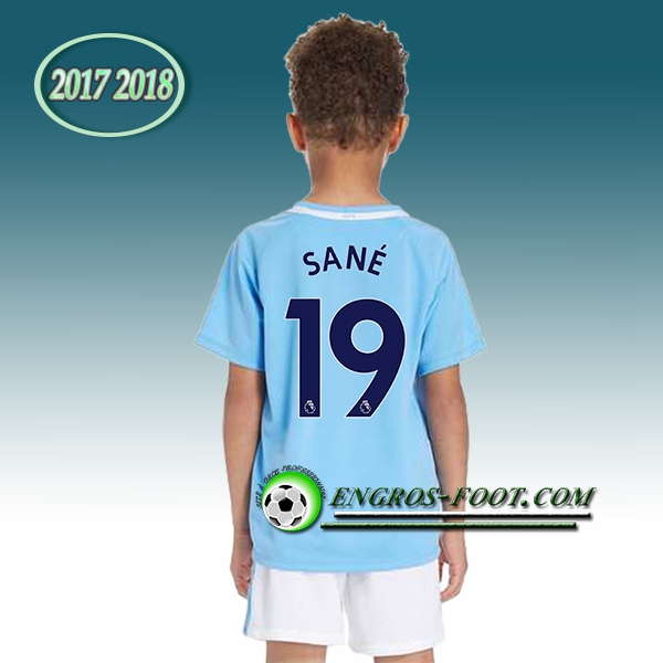 Engros-foot: Ensemble Maillot Foot Manchester City Enfant SANé 19 Domicile 2017 2018 Bleu Thailande