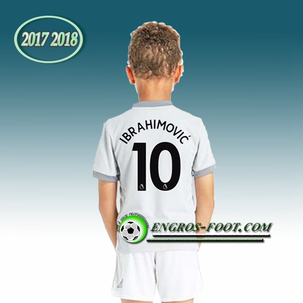 Engros-foot: Ensemble Maillot Foot Manchester United Enfant IBRAHIMOVIC 10 Third 2017 2018 Gris Thailande