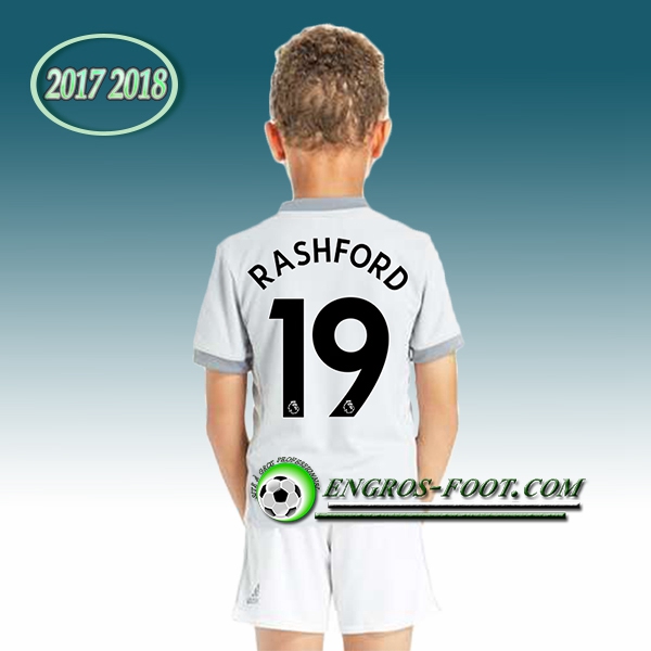 Engros-foot: Ensemble Maillot Foot Manchester United Enfant RASHFORD 19 Third 2017 2018 Gris Thailande