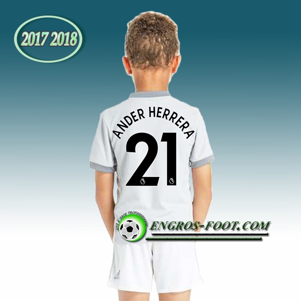 Engros-foot: Ensemble Maillot Foot Manchester United Enfant ANDER HERRERA 21 Third 2017 2018 Gris Thailande