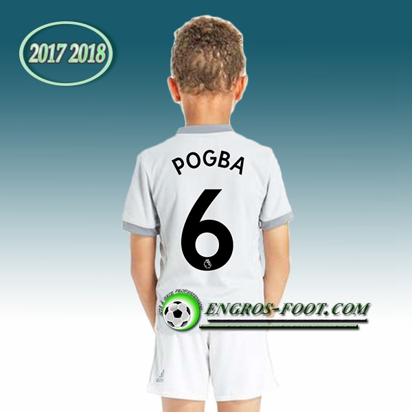 Engros-foot: Ensemble Maillot Foot Manchester United Enfant POGBA 6 Third 2017 2018 Gris Thailande