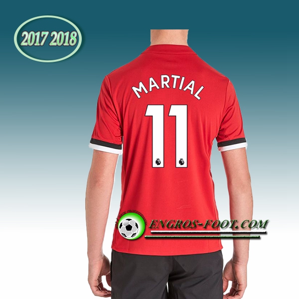 Engros-foot: Ensemble Maillot Foot Manchester United Enfant MARTIAL 11 Domicile 2017 2018 Rouge/Blanc Thailande