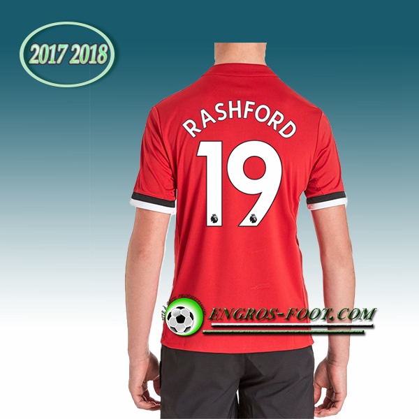 Engros-foot: Ensemble Maillot Foot Manchester United Enfant RASHFORD 19 Domicile 2017 2018 Rouge/Blanc Thailande