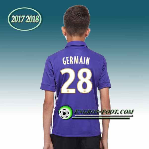 Engros-foot: Ensemble Maillot Foot Marseille OM Enfant GERMAIN 28 Third 2017 2018 Violet Thailande