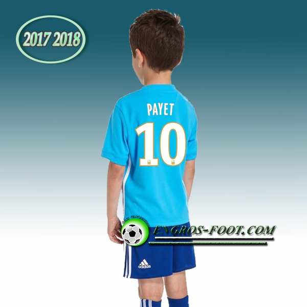 Engros-foot: Ensemble Maillot Foot Marseille OM Enfant PAYET 10 Exterieur 2017 2018 Bleu Thailande