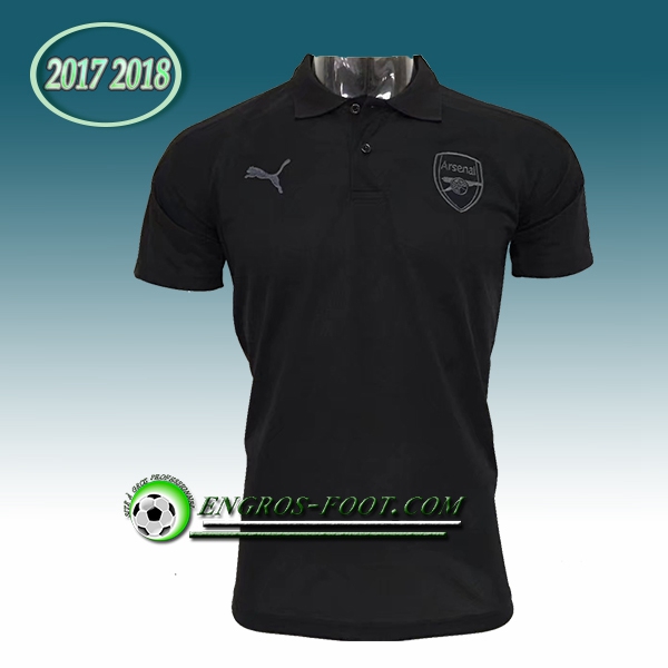 Engros-foot: Polo Arsenal Noir 2017-2018 Thailande