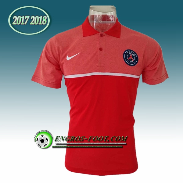 Engros-foot: Polo PSG Rouge/Rose 2017-2018 Thailande