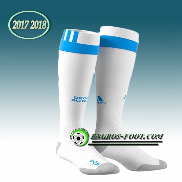 Engros-foot: Jeu Chaussettes Foot Marseille OM Blanc 2017 2018 Domicile Thailande