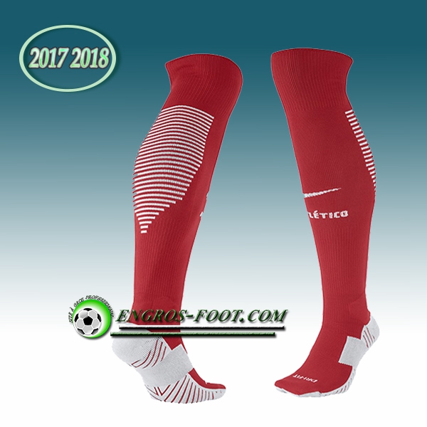 Engros-foot: Jeu Chaussettes Foot Atletico de Madrid Rouge 2017 2018 Domicile Thailande