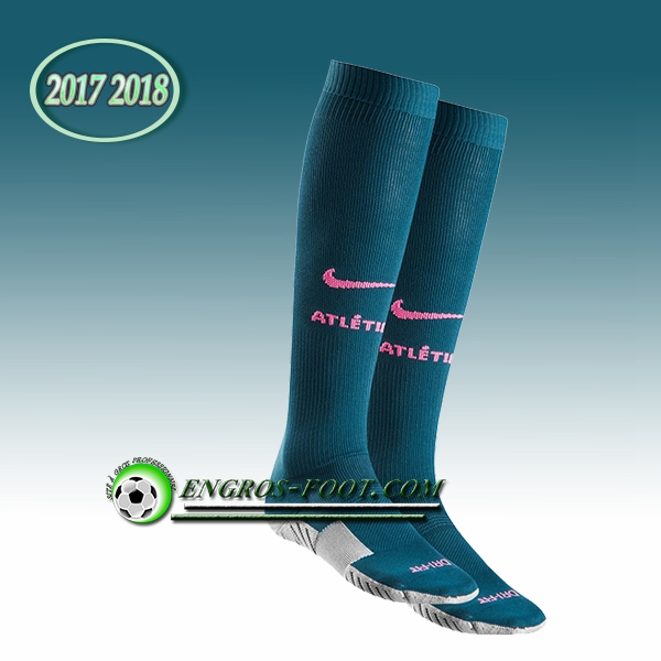 Engros-foot: Jeu Chaussettes Foot Atletico de Madrid Bleu Clair 2017 2018 Third Thailande