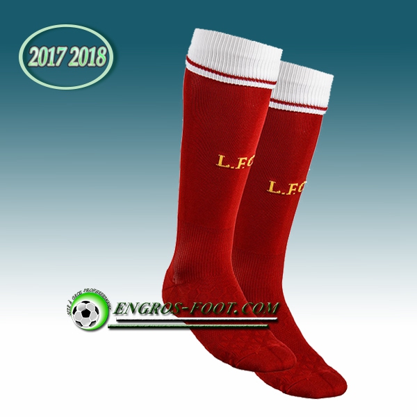 Engros-foot: Jeu Chaussettes Foot Liverpool Rouge 2017 2018 Domicile Thailande