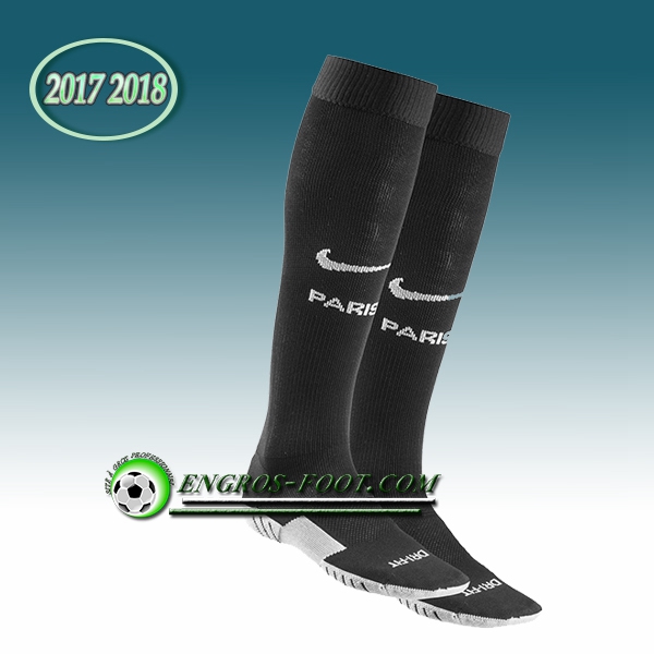 Engros-foot: Jeu Chaussettes Foot Paris PSG Noir 2017 2018 Third Thailande